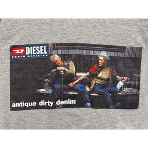Diesel‎ Shirt Mens Raunchy Graphic Denim Division CrewNeck Long Sleeve Risque